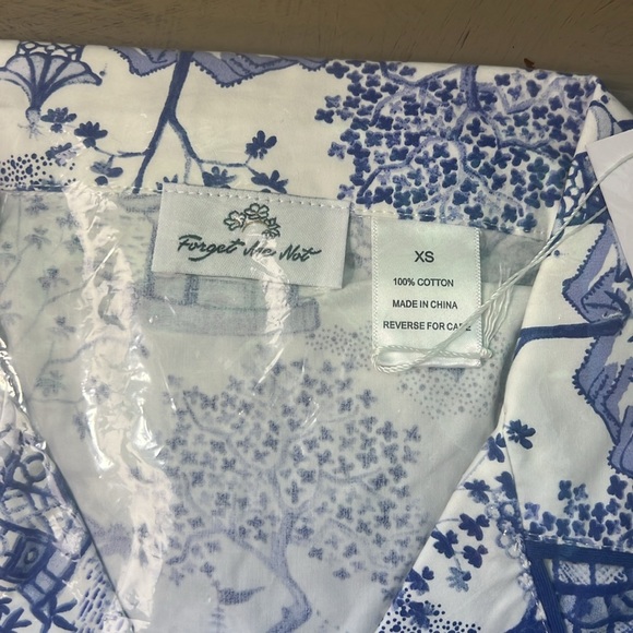 NWT Blue and White Pajama Shirt - Picture 2 of 4